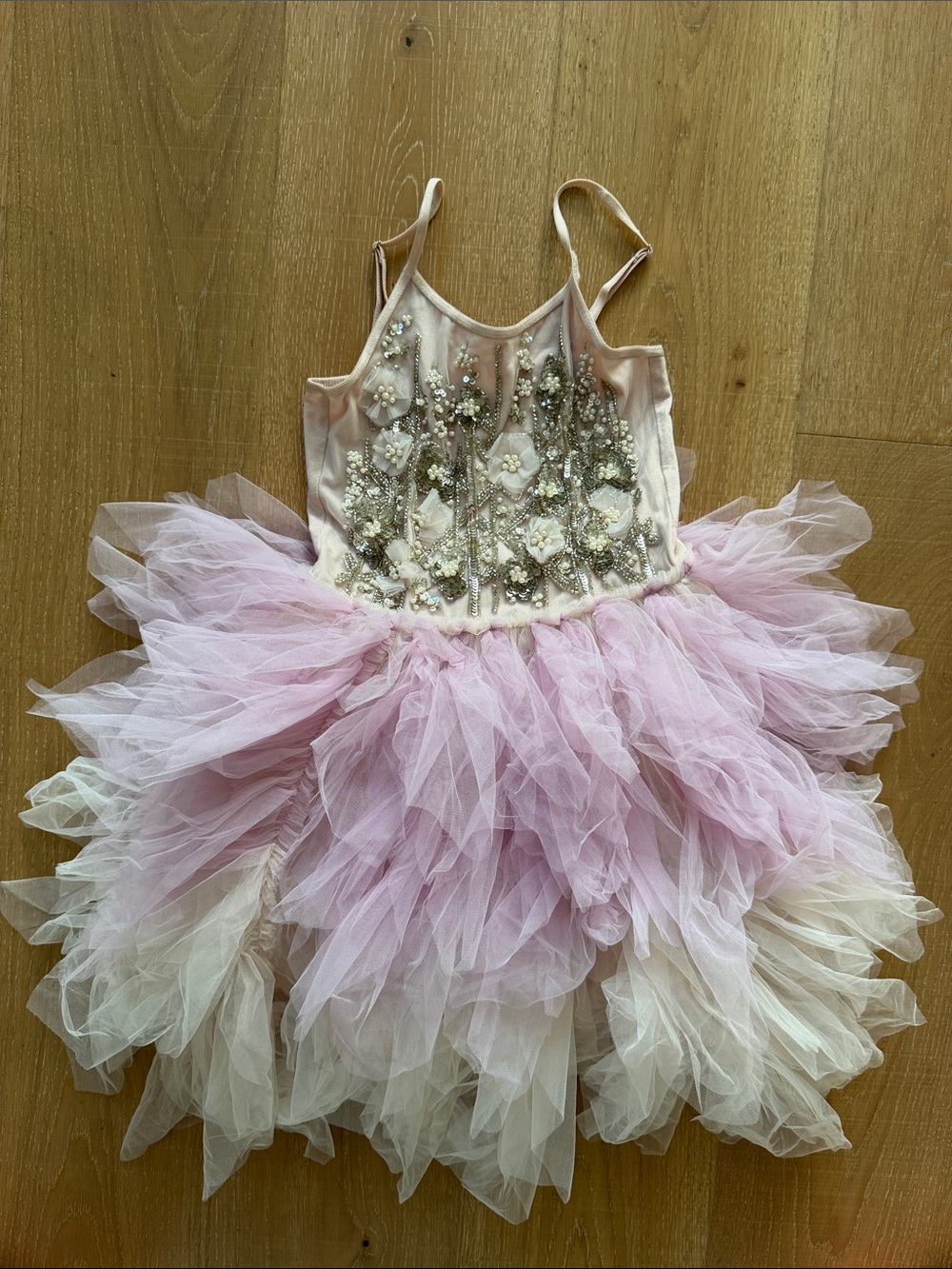Ooh! La, La! Couture Pink and Cream Embellished Tulle Ballet Costume